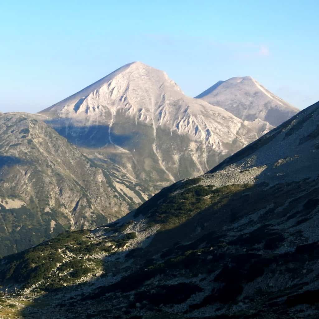 Vihren (2914 m) is the highest peak of Pirin Mountains.