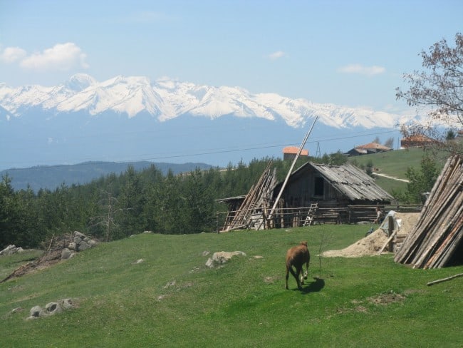 Pirin Mountains, seen from the Rhodopes