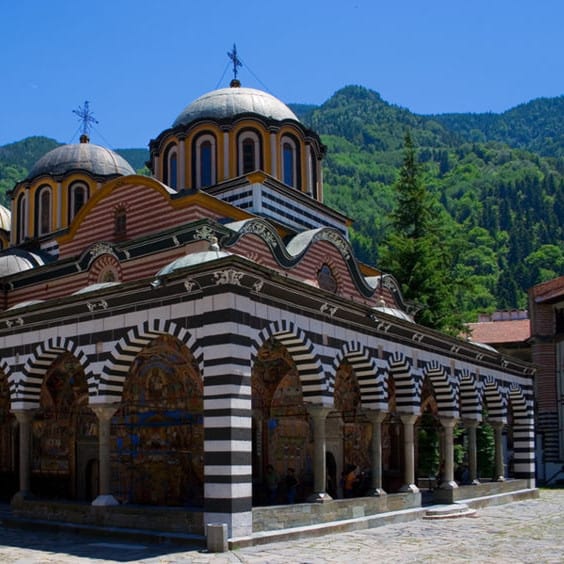 The UNESCO heritage site of Rila Monatery, the biggest Ortodox holy place in the country.