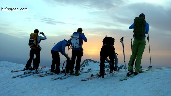 First descent at sunrise to avoid the bad weather
