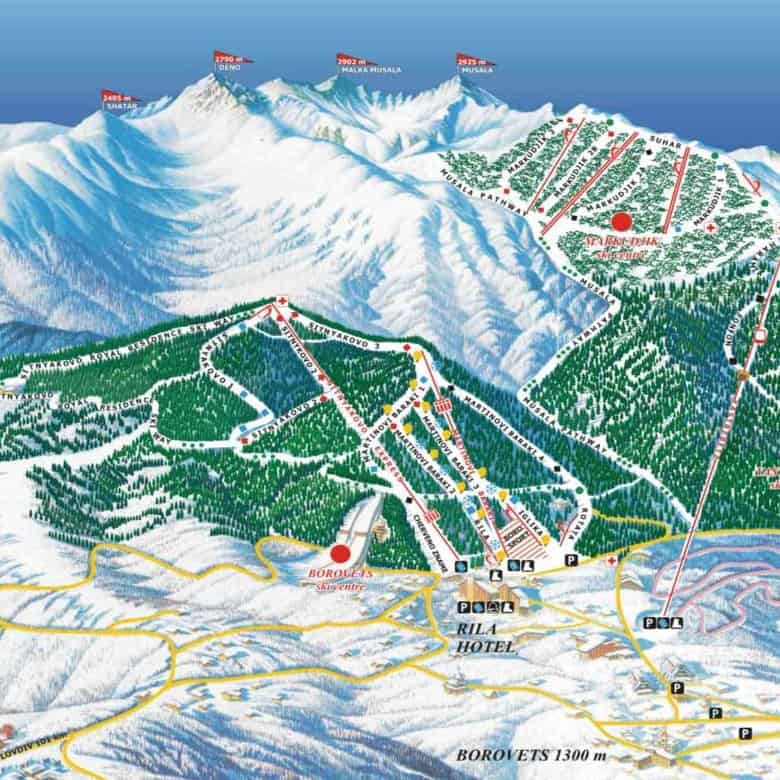 Borovets is one of the main ski resorts in Bulgaria, located in Rila Mountains.