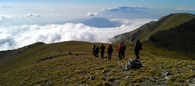 Along the main ridge of Slavyanka Mountains
