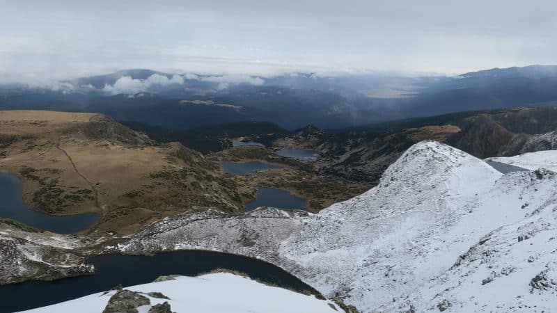 The Seven Rila Lakes after an October snowfall