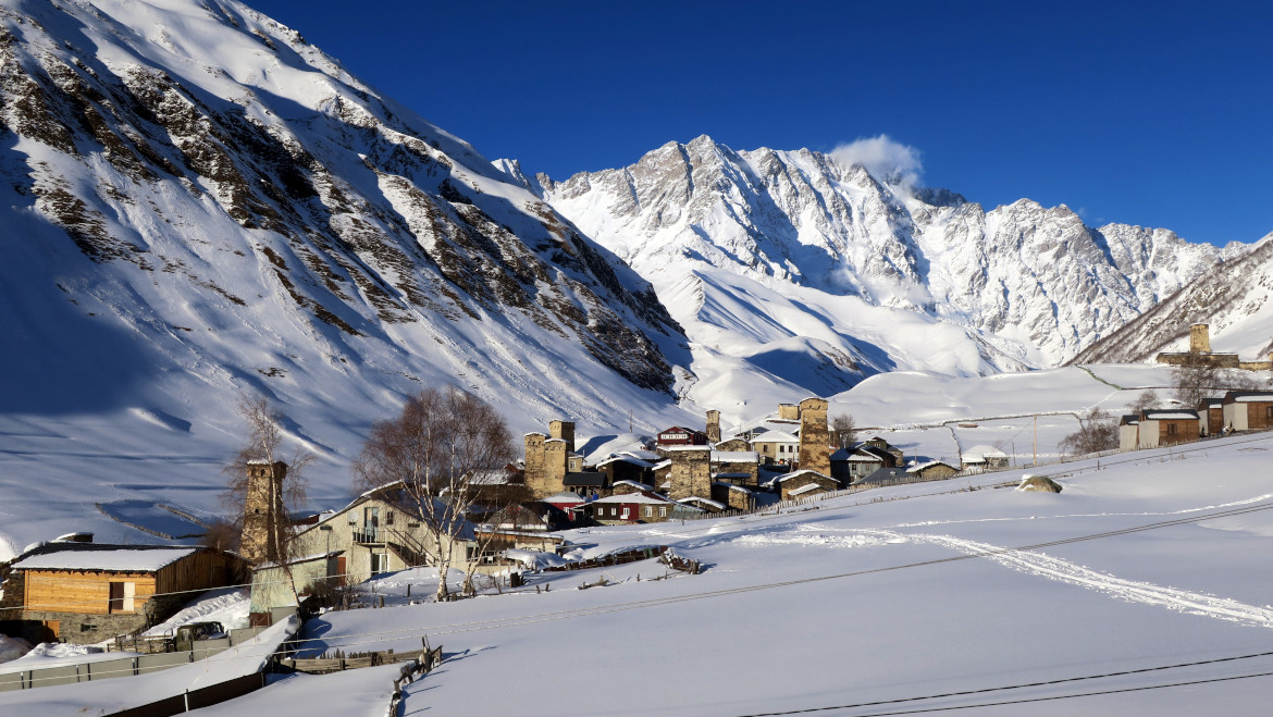 Ski touring in Ushguli area