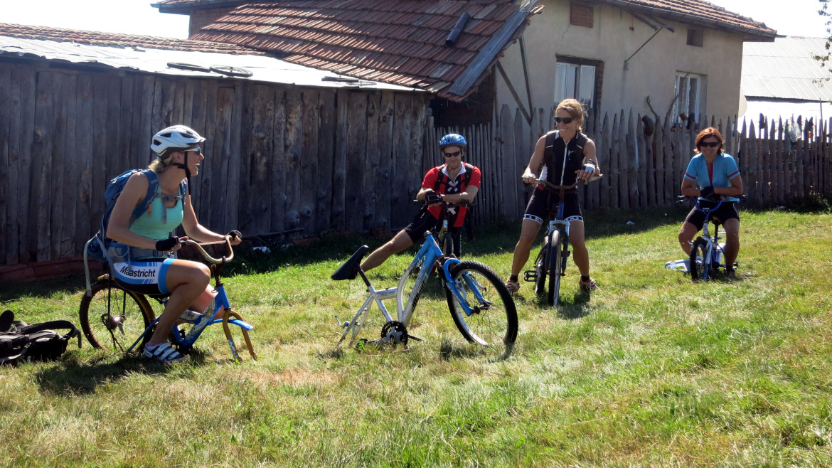 Mountain biking old bikes